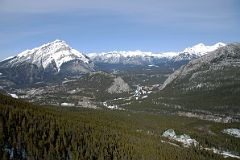 06 Banff Below Cascade Mountain, Bow River, Tunnel Mountain, Mount Astley, Mount Aylmer, Mount Inglismaldie, Mount Girouard Going Up Banff Gondola in Winter